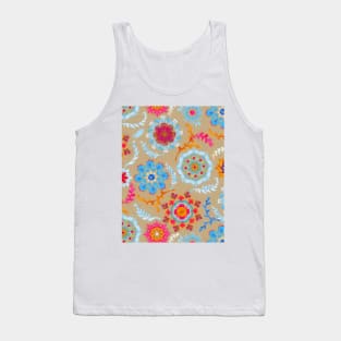 Brown Sugar Suzani Inspired Pattern Tank Top